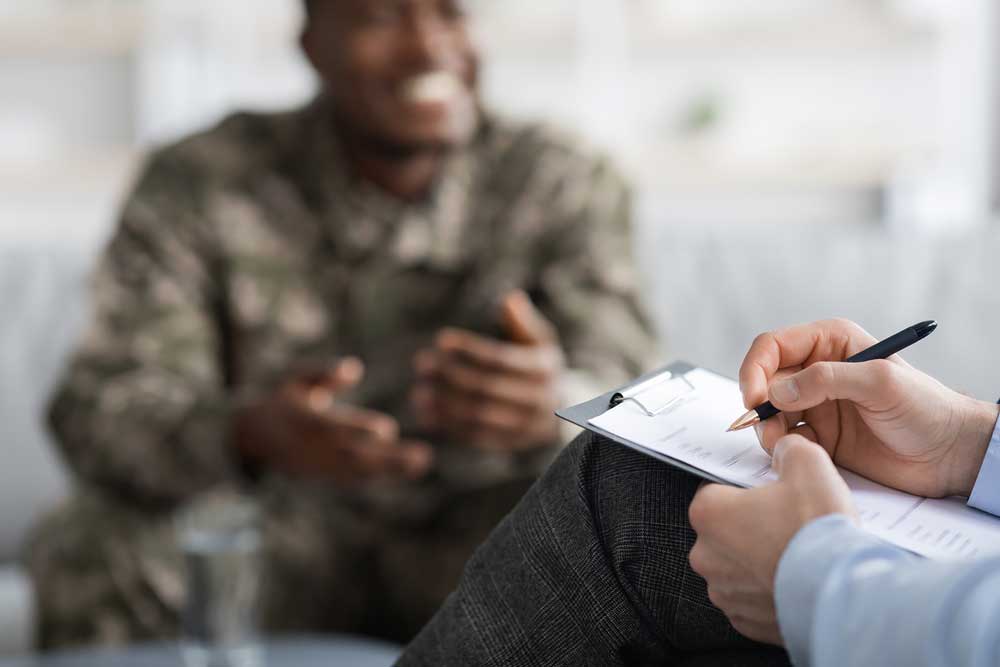 military man receiving therapy at Zephyr Behavioral Health and Wellness